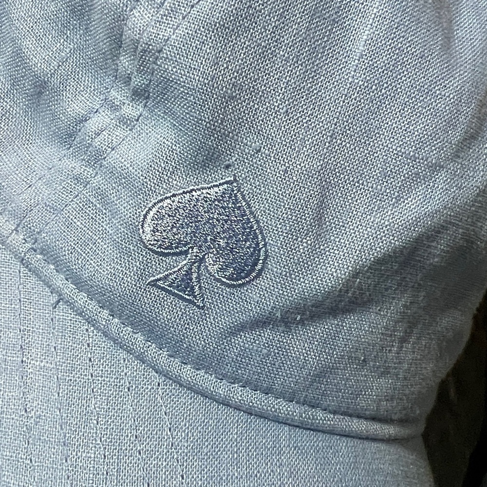 Kate Spade Linen Logo Baseball Cap beachy vacation summer resort wear coastal - Picture 7 of 7